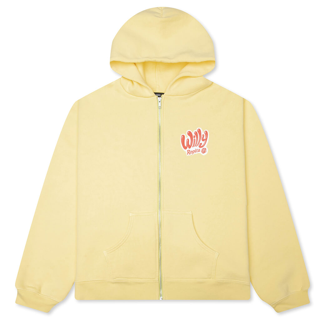 Willy Ropita Shrunken Zip Hoodie - Pale Banana