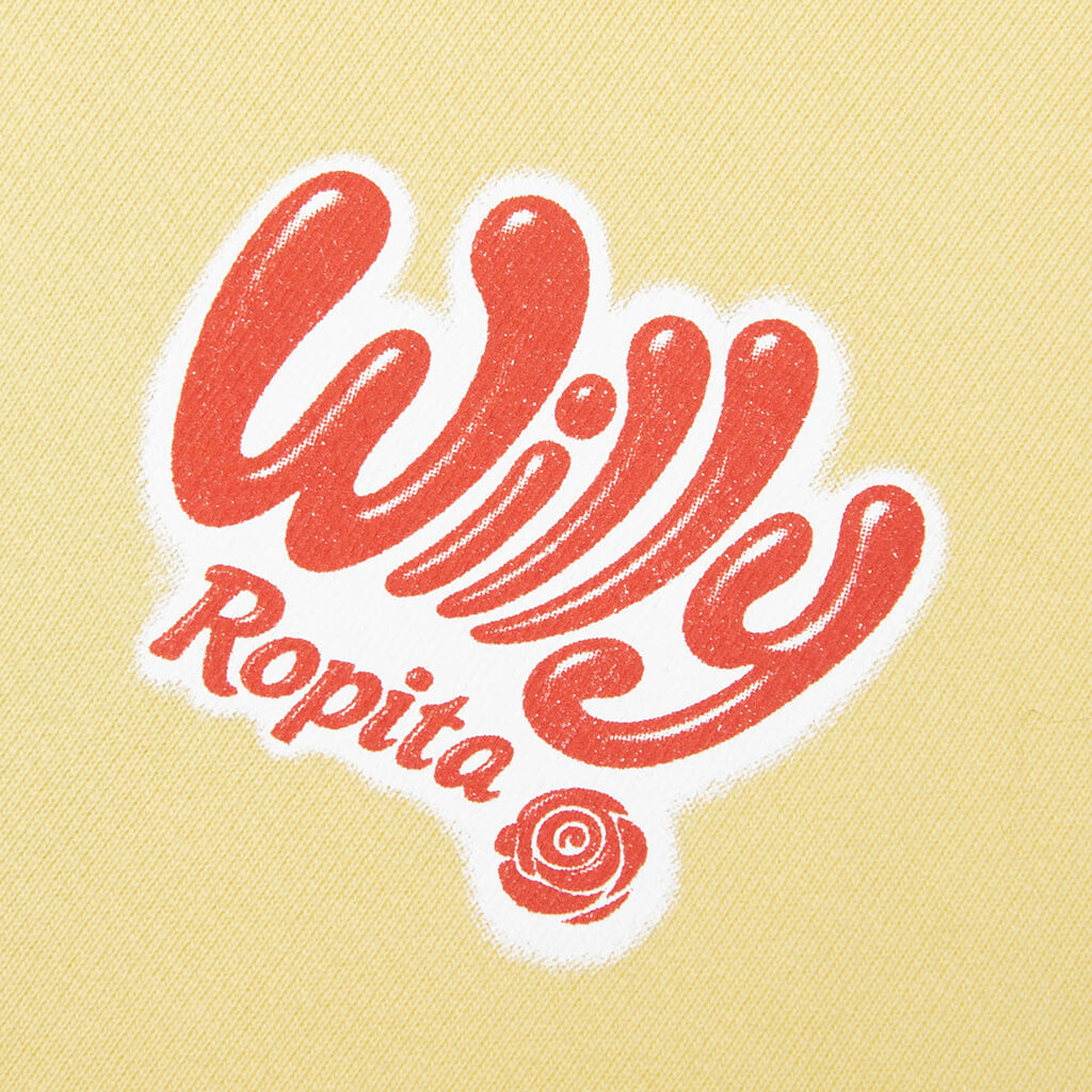 Willy Ropita Shrunken Zip Hoodie - Pale Banana