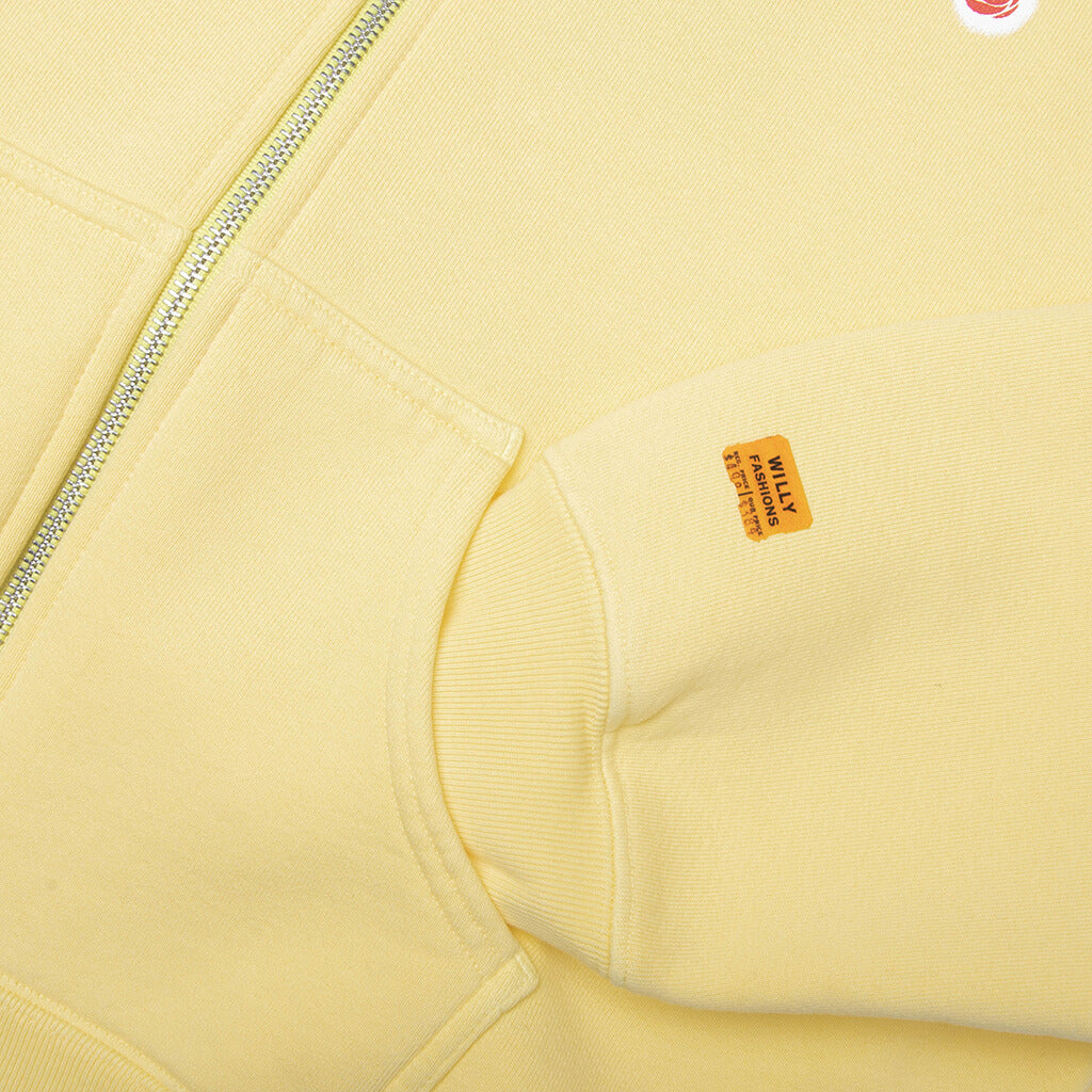 Willy Ropita Shrunken Zip Hoodie - Pale Banana