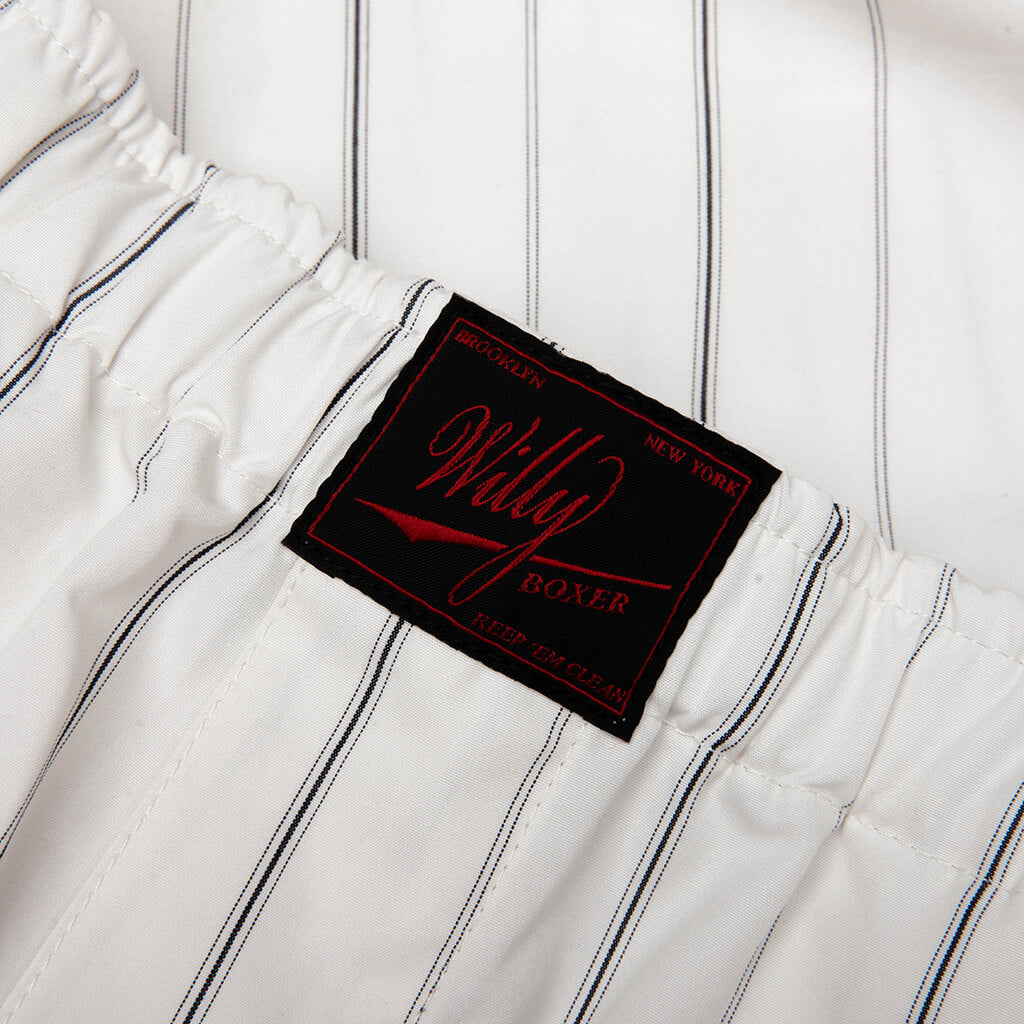 Willy Woven Boxer - White/Black Stripe