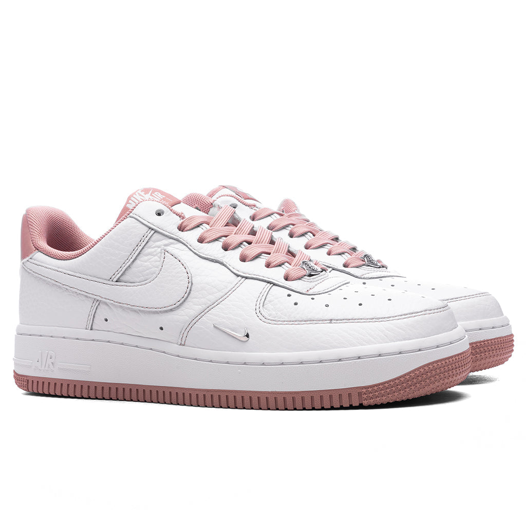 Women's Air Force 1 '07 Mini Jewel - White/Particle Pink/Metallic Silver