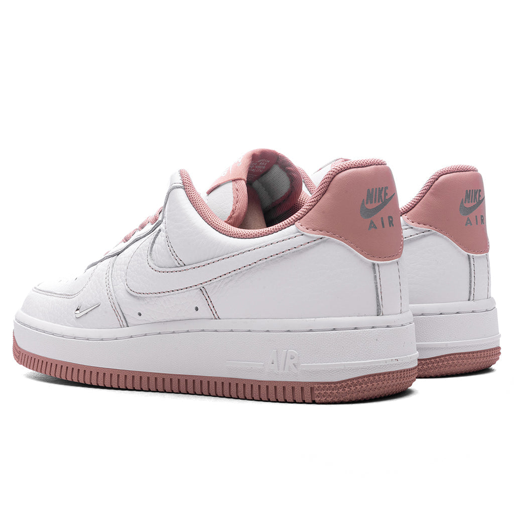 Women's Air Force 1 '07 Mini Jewel - White/Particle Pink/Metallic Silver