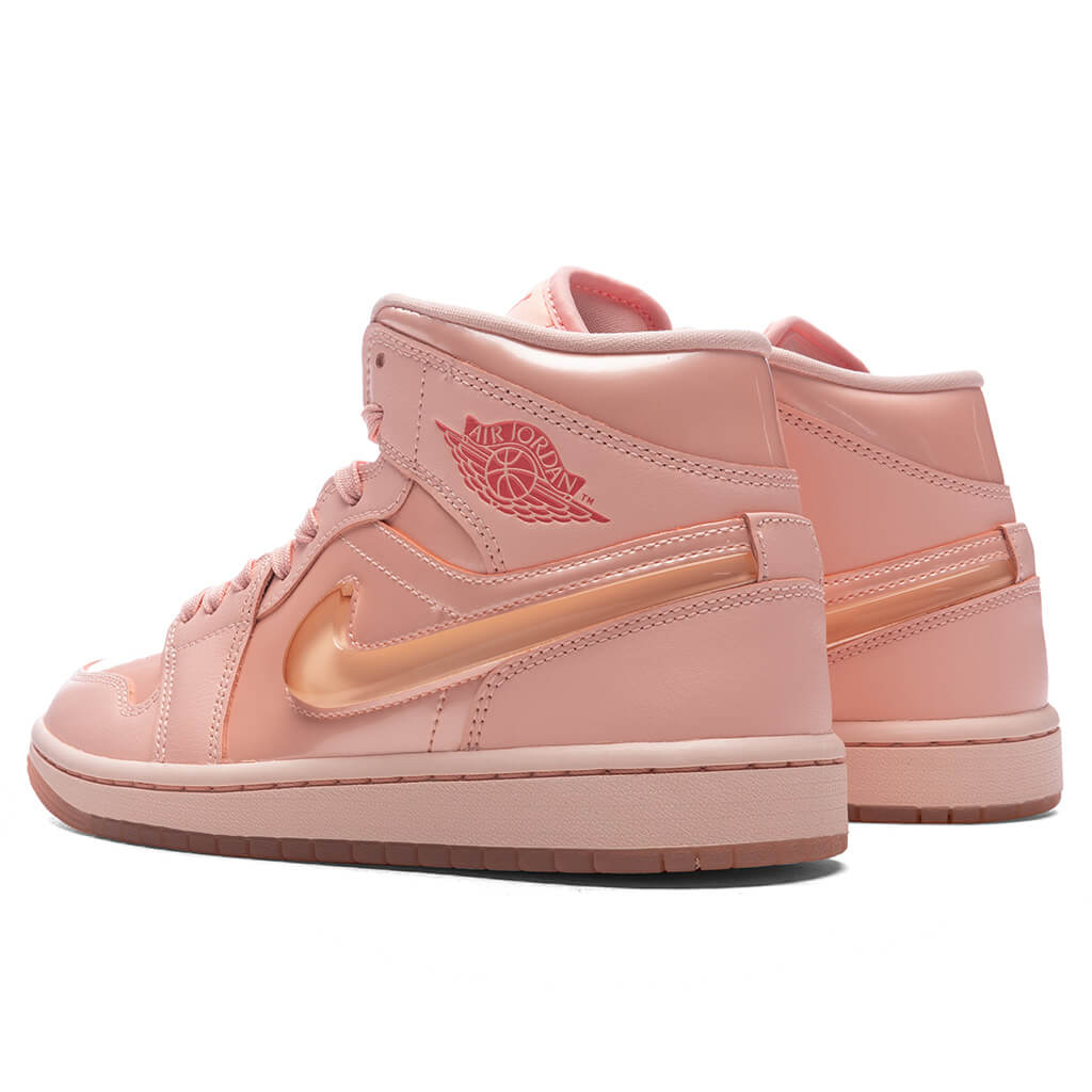 Women's Air Jordan 1 Mid 'Patent Valentines Day' - Washed Coral/Pink Salt