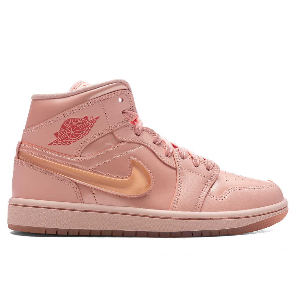 Women's Air Jordan 1 Mid 'Patent Valentines Day' - Washed Coral/Pink Salt