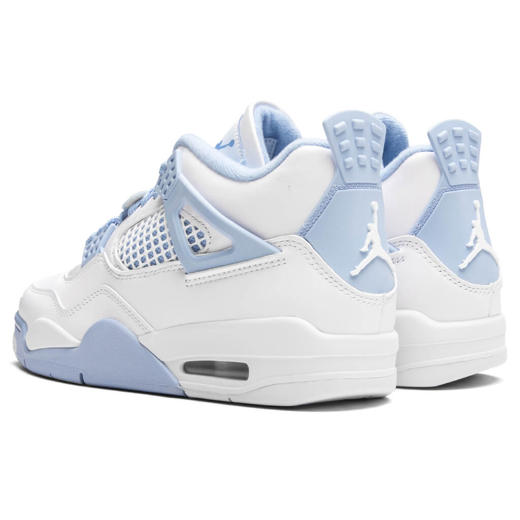 Women's Air Jordan 4 Retro 'Aluminum' - White/Aluminum/Blue Tint/Oil Green