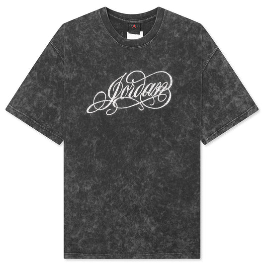 Women's Short-Sleeve Oversized Graphic T-Shirt with Swarovski® Crystals - Off Noir
