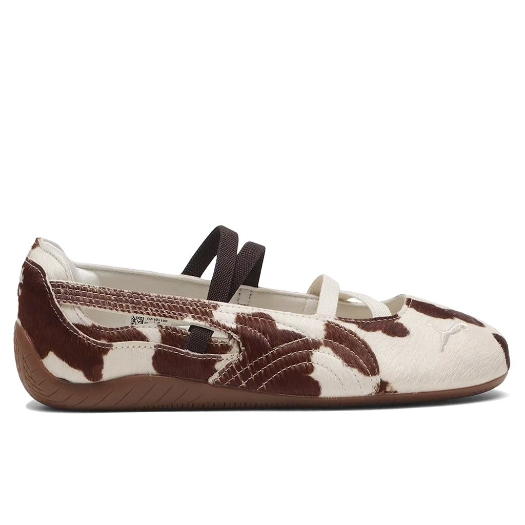 Women's Speedcat Ballet Cow Print - Chocolate Brown/Warm White
