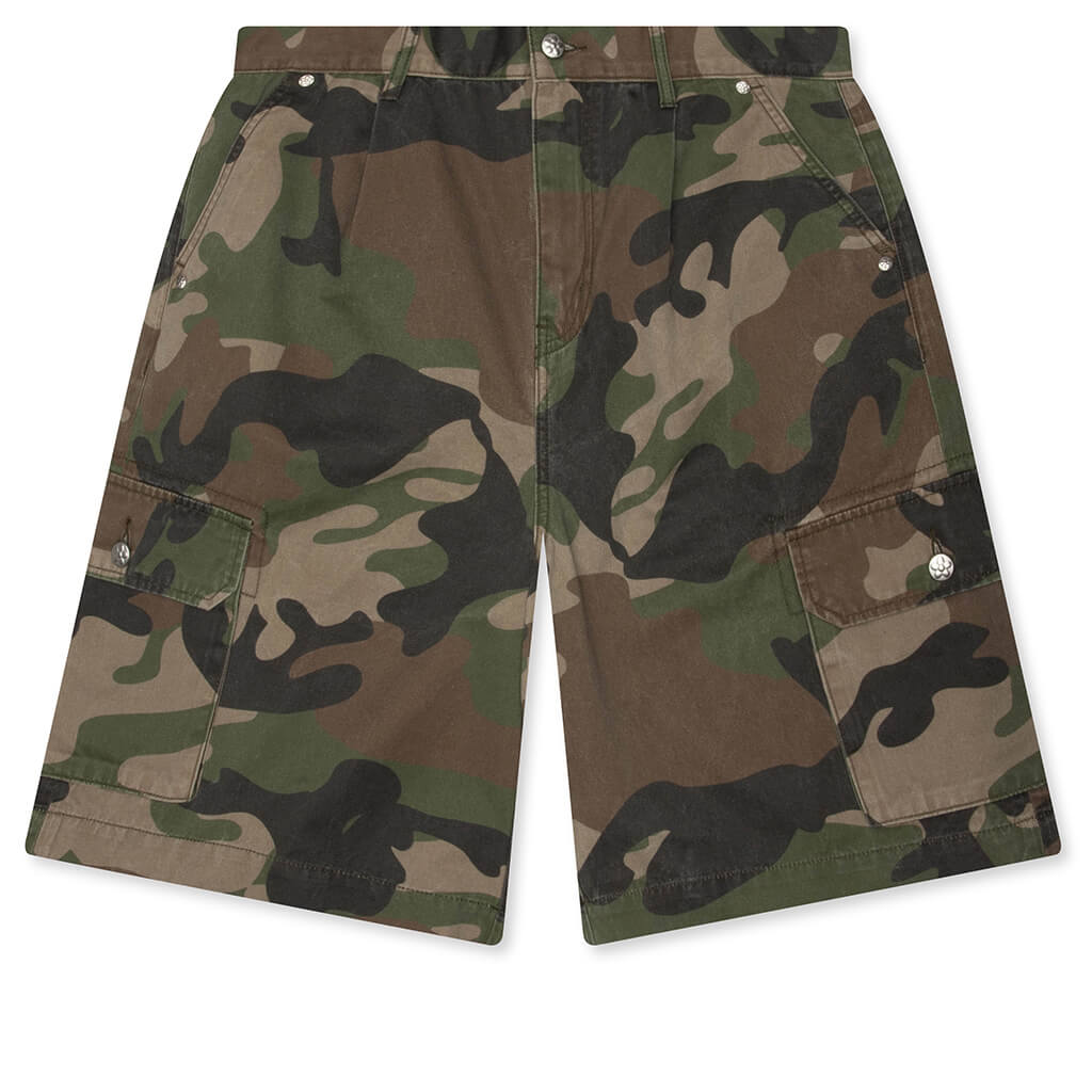 Woodland Camo Shorts -  Washed Green