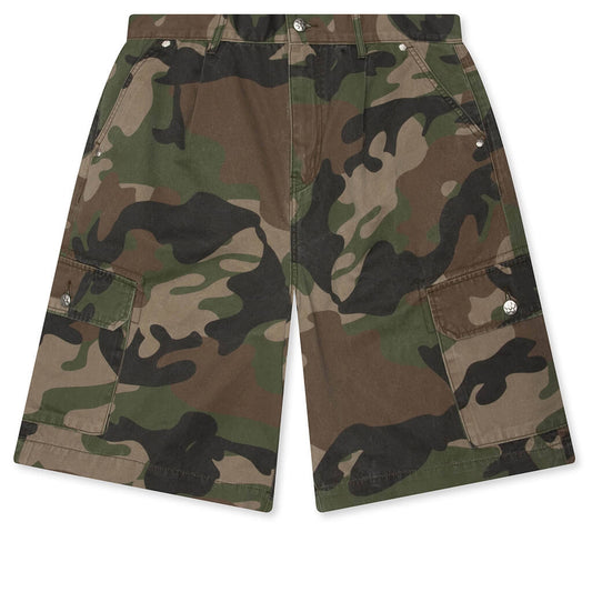 Woodland Camo Shorts -  Washed Green