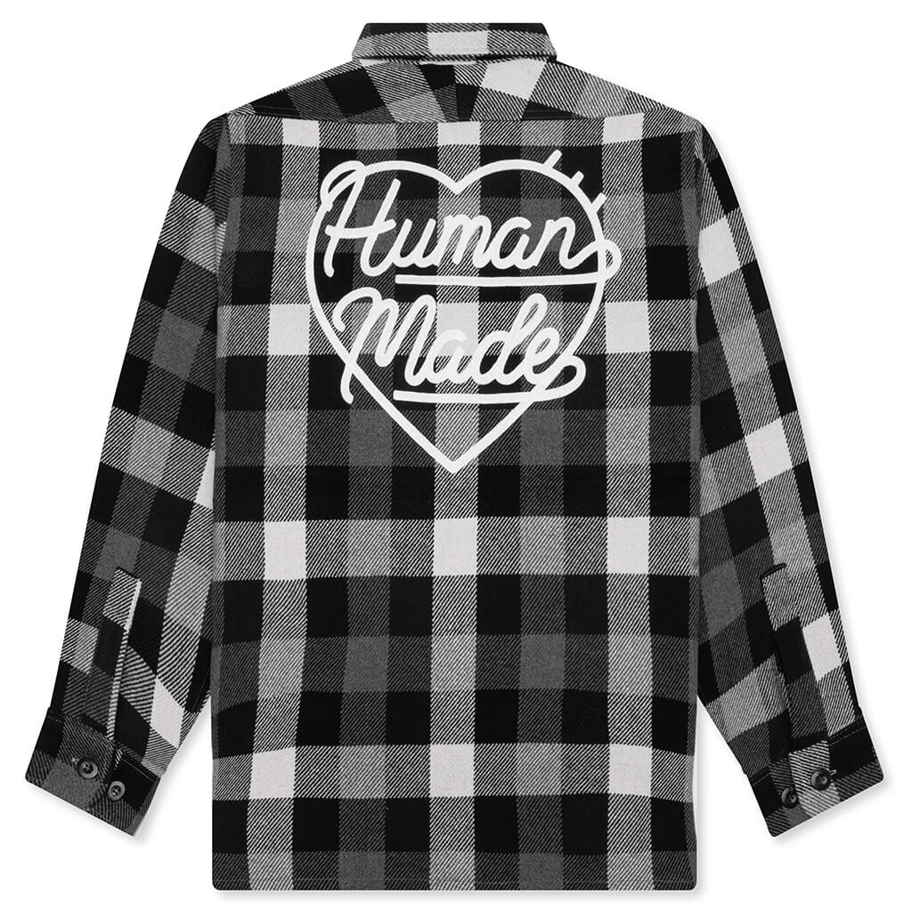 Wool Check Shirt Jacket - Black