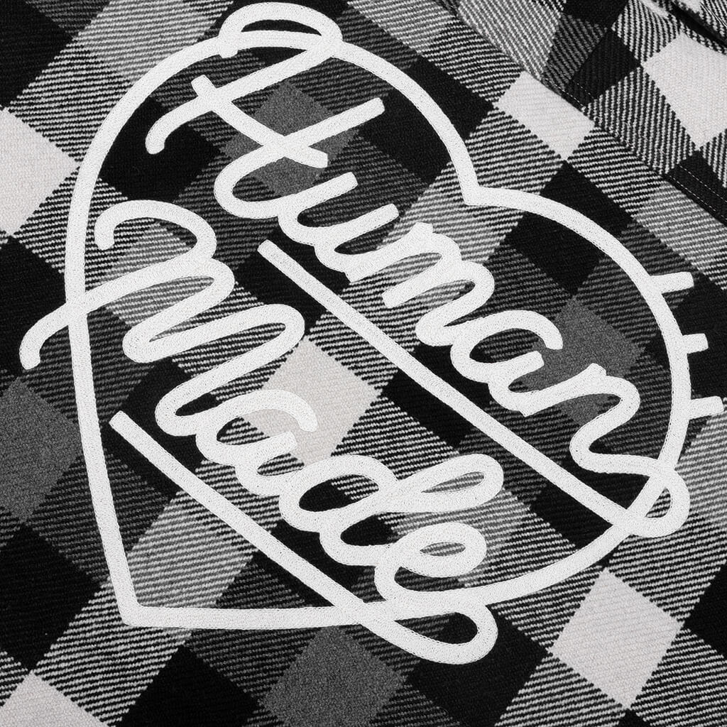 Wool Check Shirt Jacket - Black
