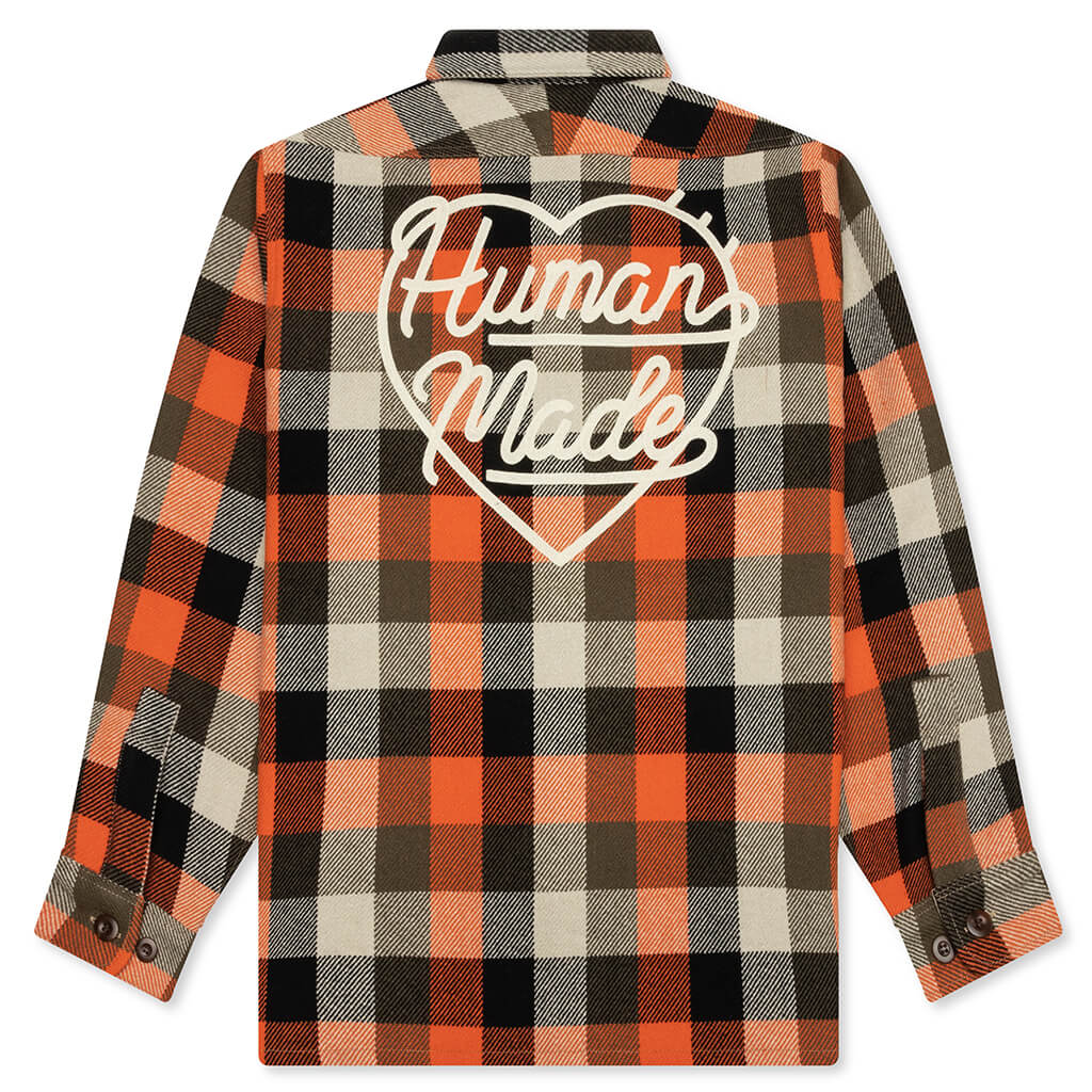 Wool Check Shirt - Orange