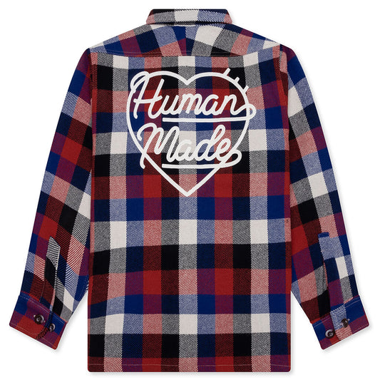 Wool Check Shirt Jacket - Red