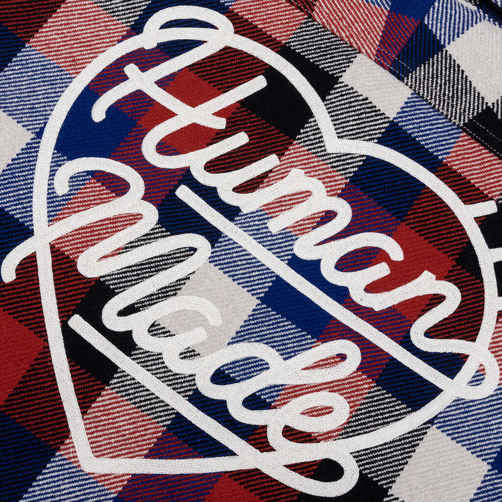 Wool Check Shirt Jacket - Red