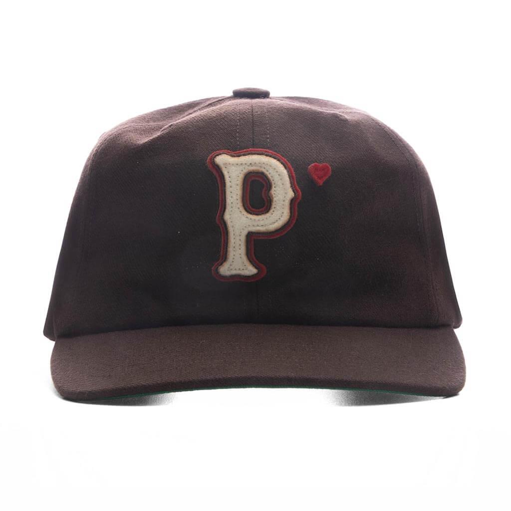 Wool Baseball "P" Hat - Brown