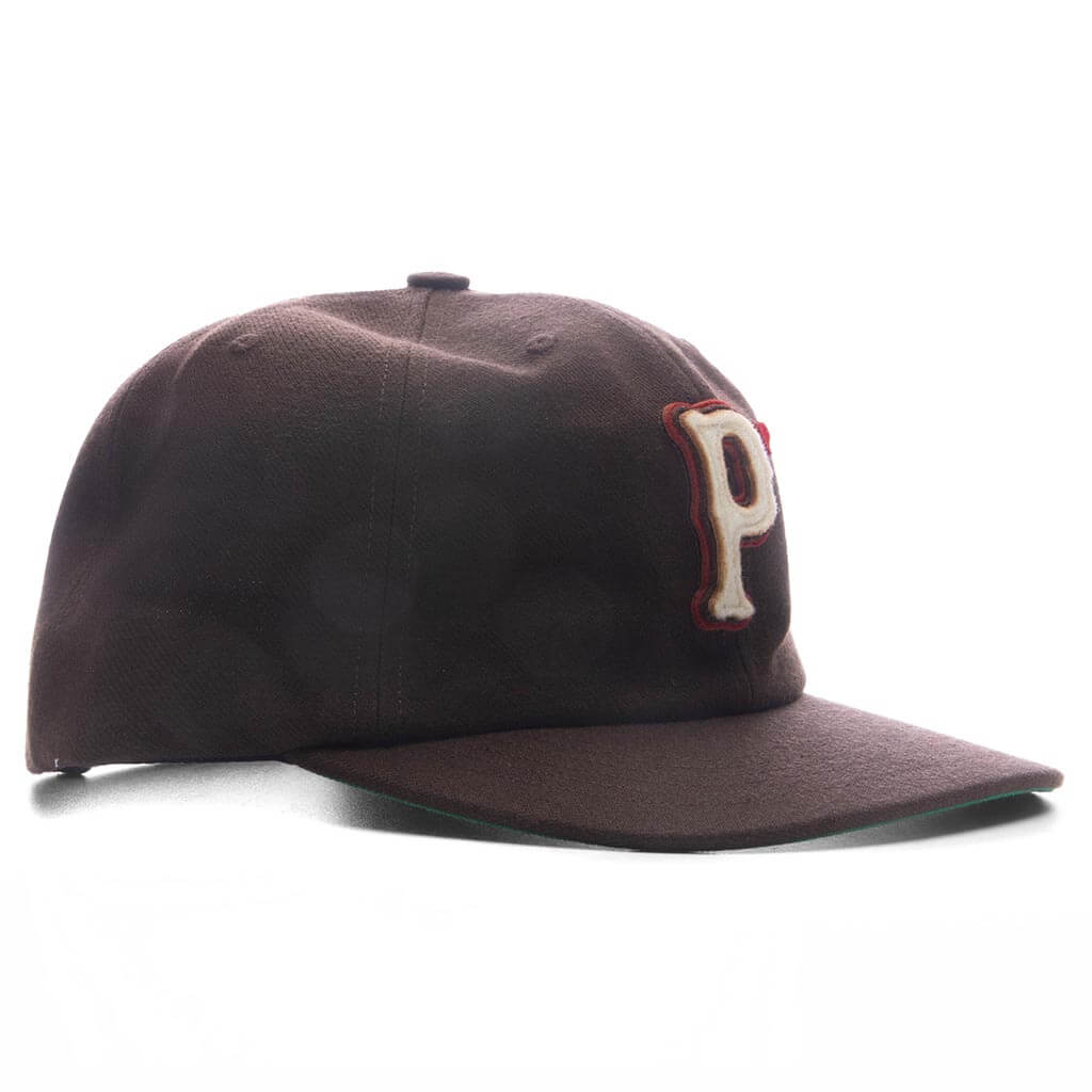 Wool Baseball "P" Hat - Brown
