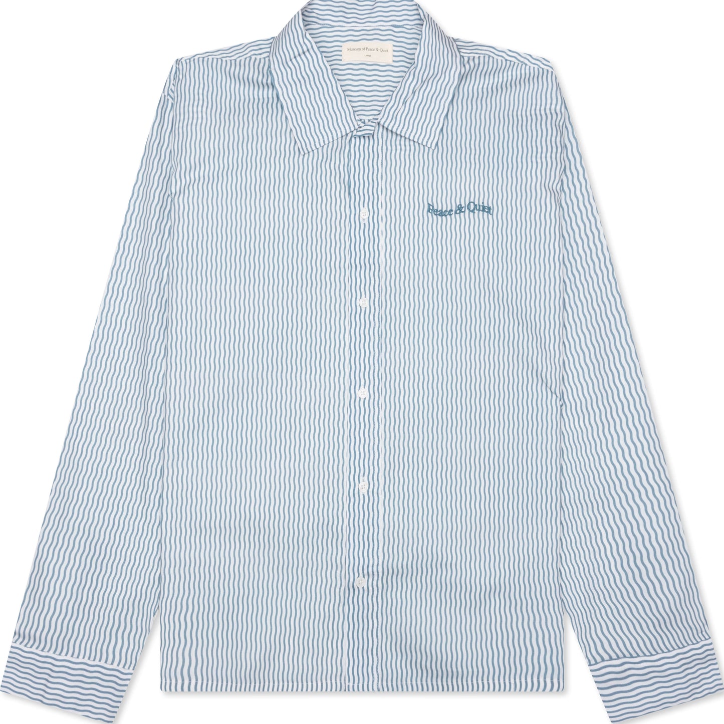 Wordmark Poplin Button-Up - Baby Blue