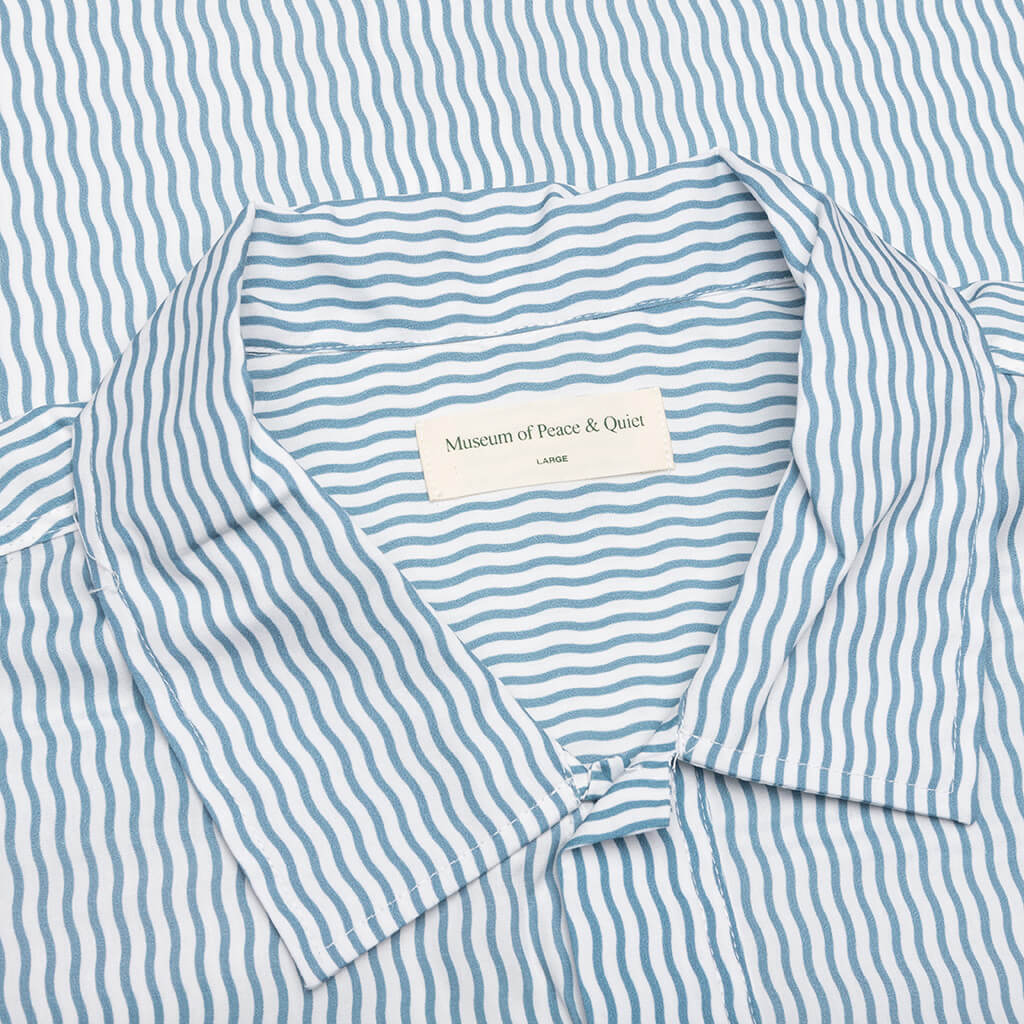 Wordmark Poplin Button-Up - Baby Blue
