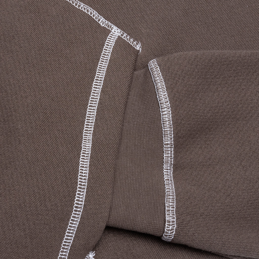 Wordmark Reverse Stitched Hoodie - Brown
