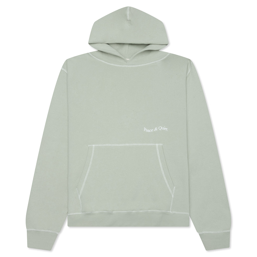Wordmark Reverse Stitched Hoodie - Sage