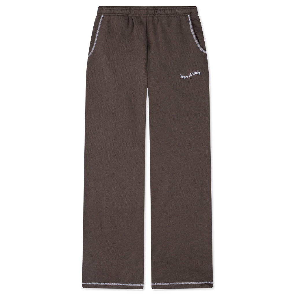 Wordmark Reverse Stitched Sweatpants - Brown