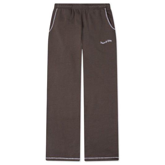 Wordmark Reverse Stitched Sweatpants - Brown