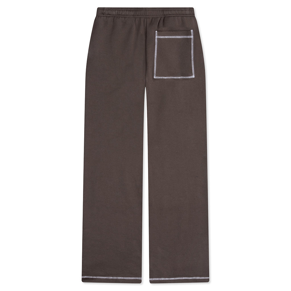 Wordmark Reverse Stitched Sweatpants - Brown