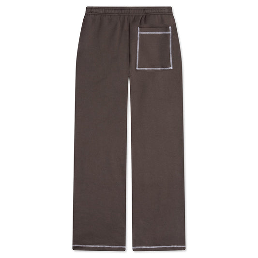 Wordmark Reverse Stitched Sweatpants - Brown