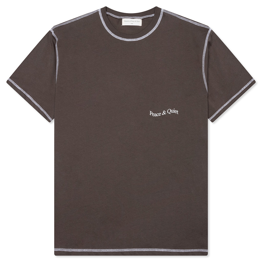 Wordmark Reverse Stitched T-Shirt - Brown
