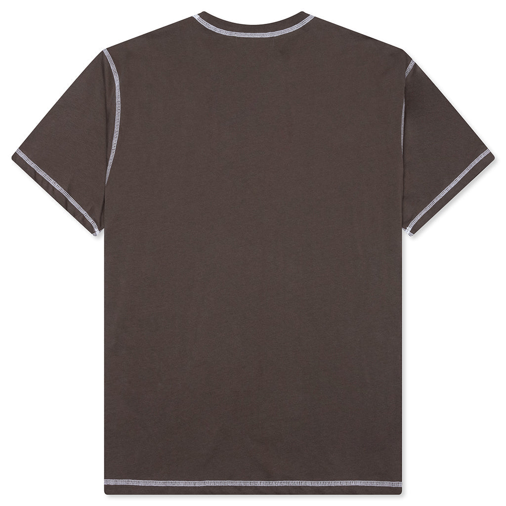 Wordmark Reverse Stitched T-Shirt - Brown