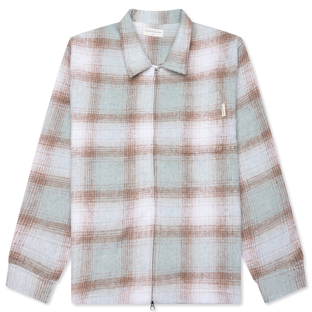 Wordmark Zip Shirt - Sage
