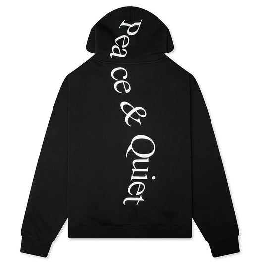 Wordmark Zip Up Hoodie - Black
