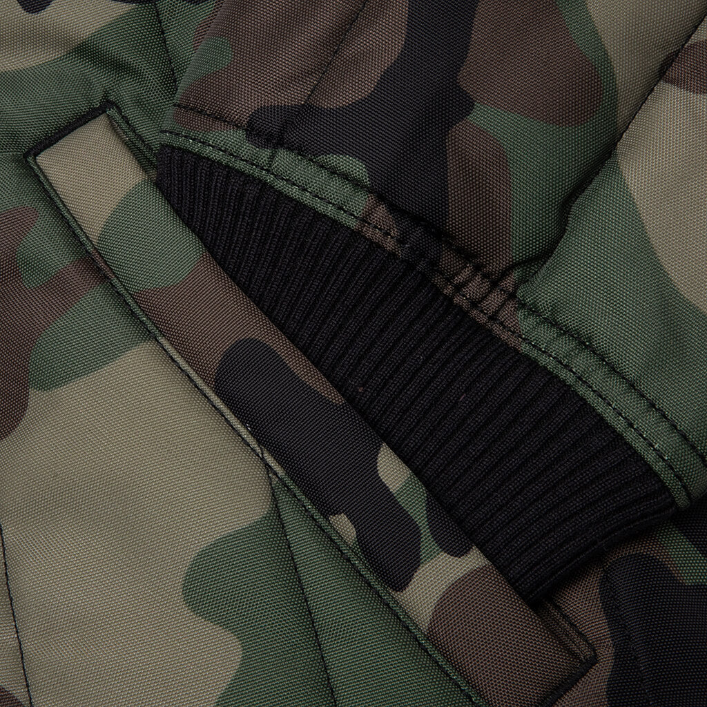 Work Jacket Quilted Nylon - Woodland Camo
