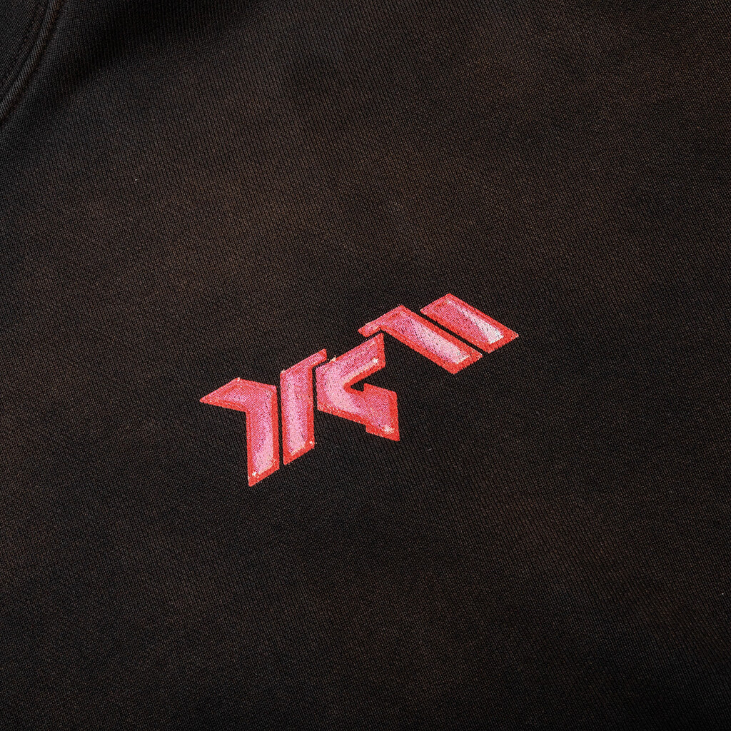 Xiao Long Oversized Hoodie - Bleached Black