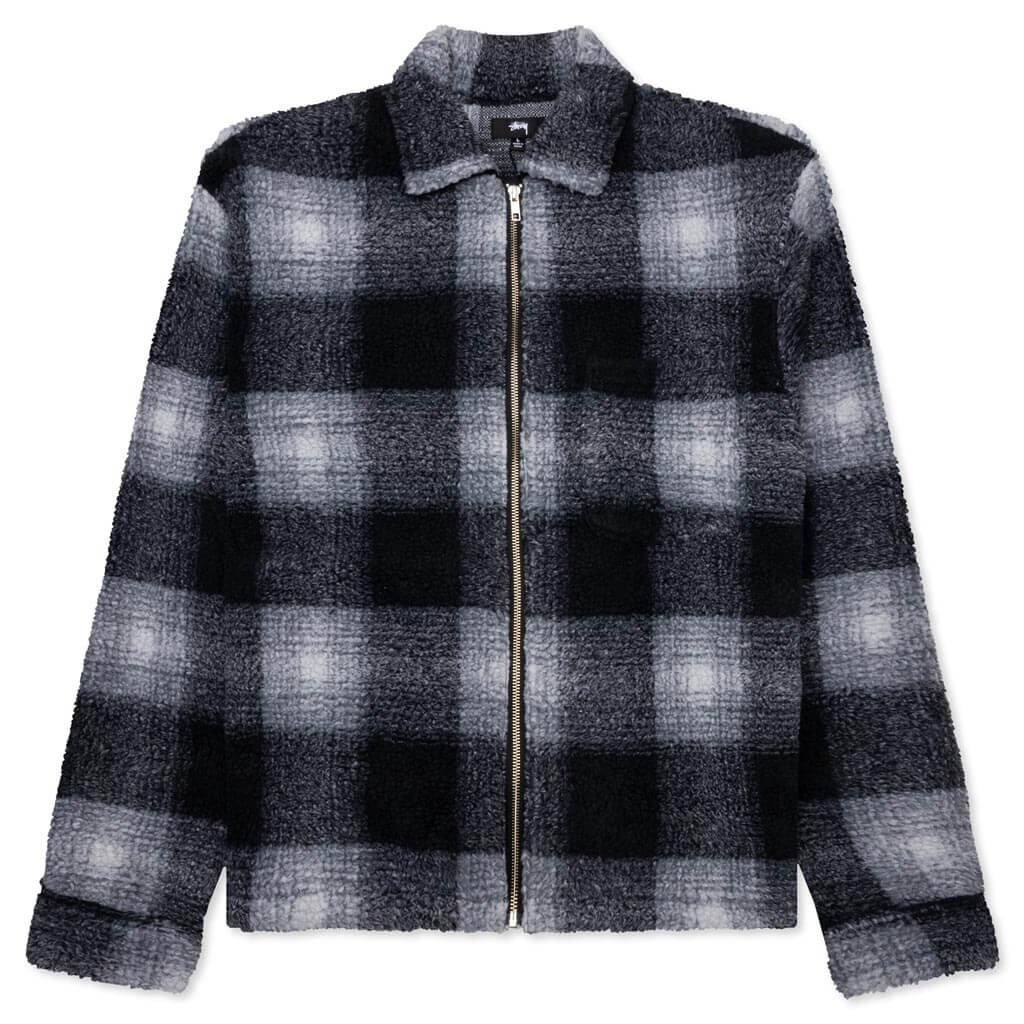 Zip Sherpa Shadow Plaid - Black