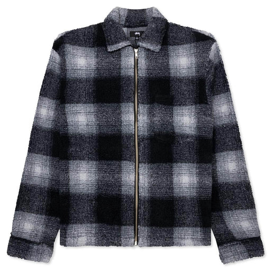 Zip Sherpa Shadow Plaid - Black