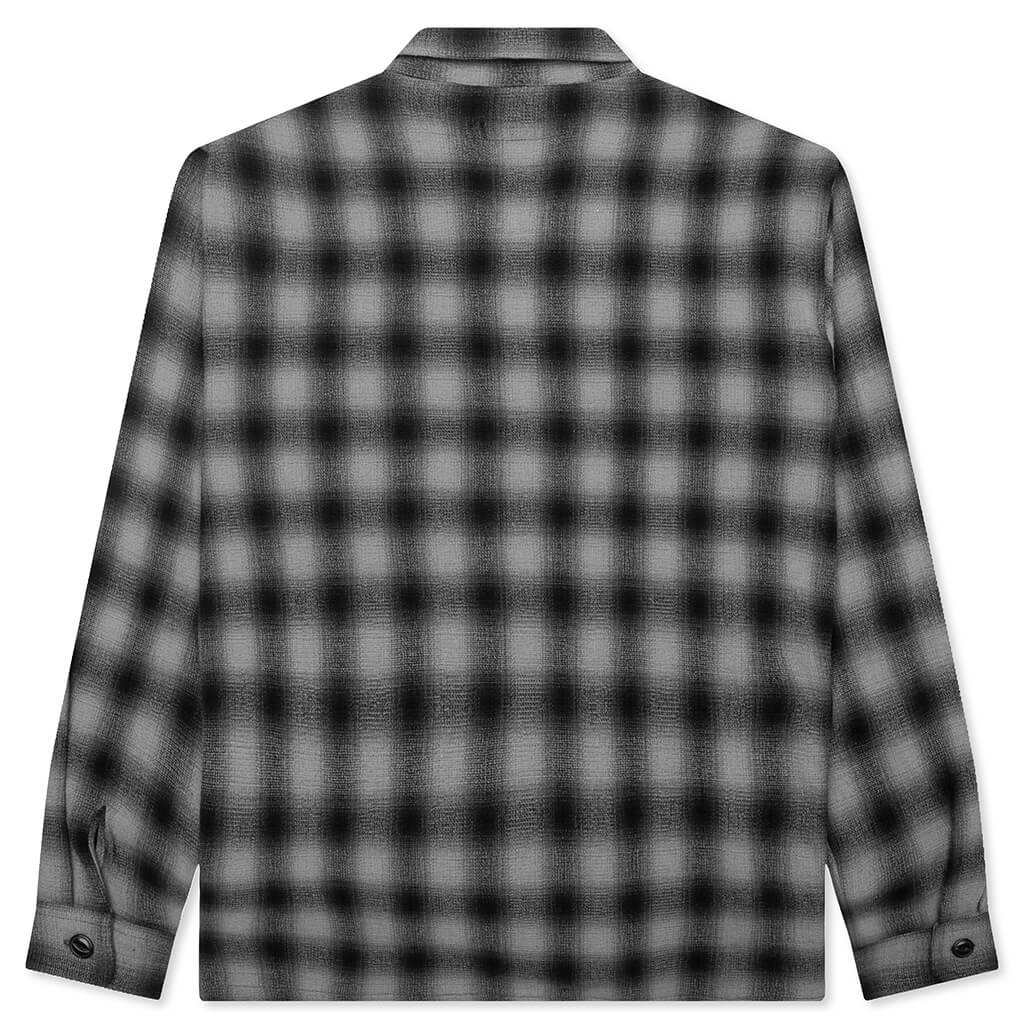 Zip Shirt Twisted Yarn Plaid - Charcoal