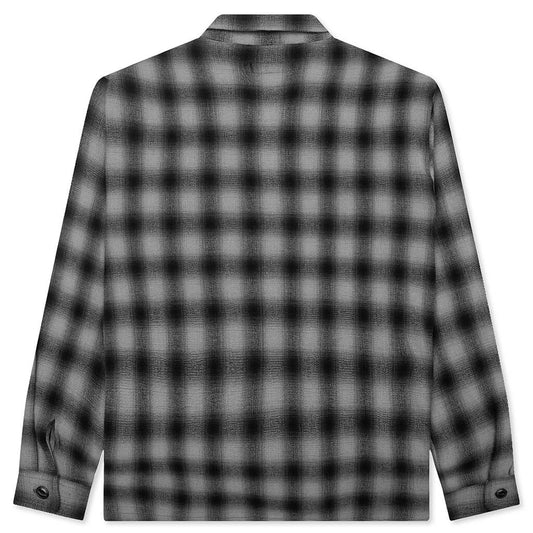 Zip Shirt Twisted Yarn Plaid - Charcoal