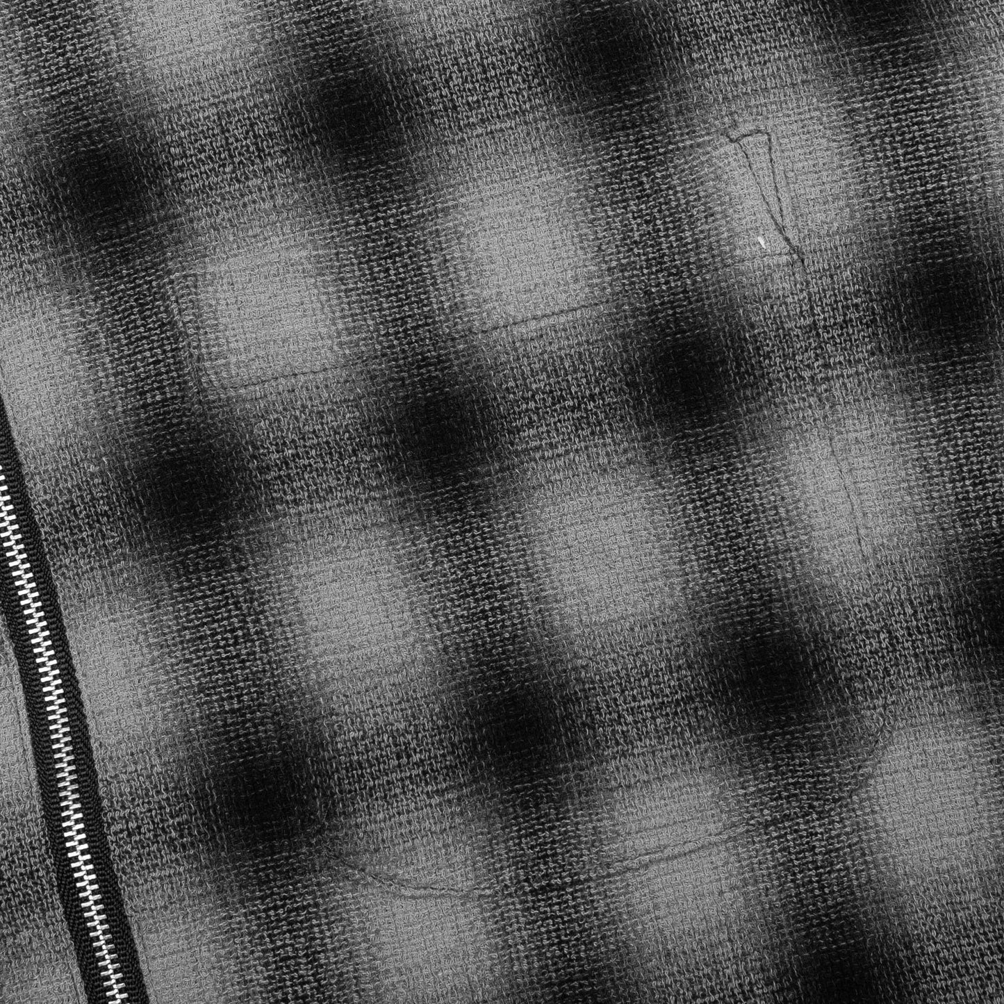 Zip Shirt Twisted Yarn Plaid - Charcoal
