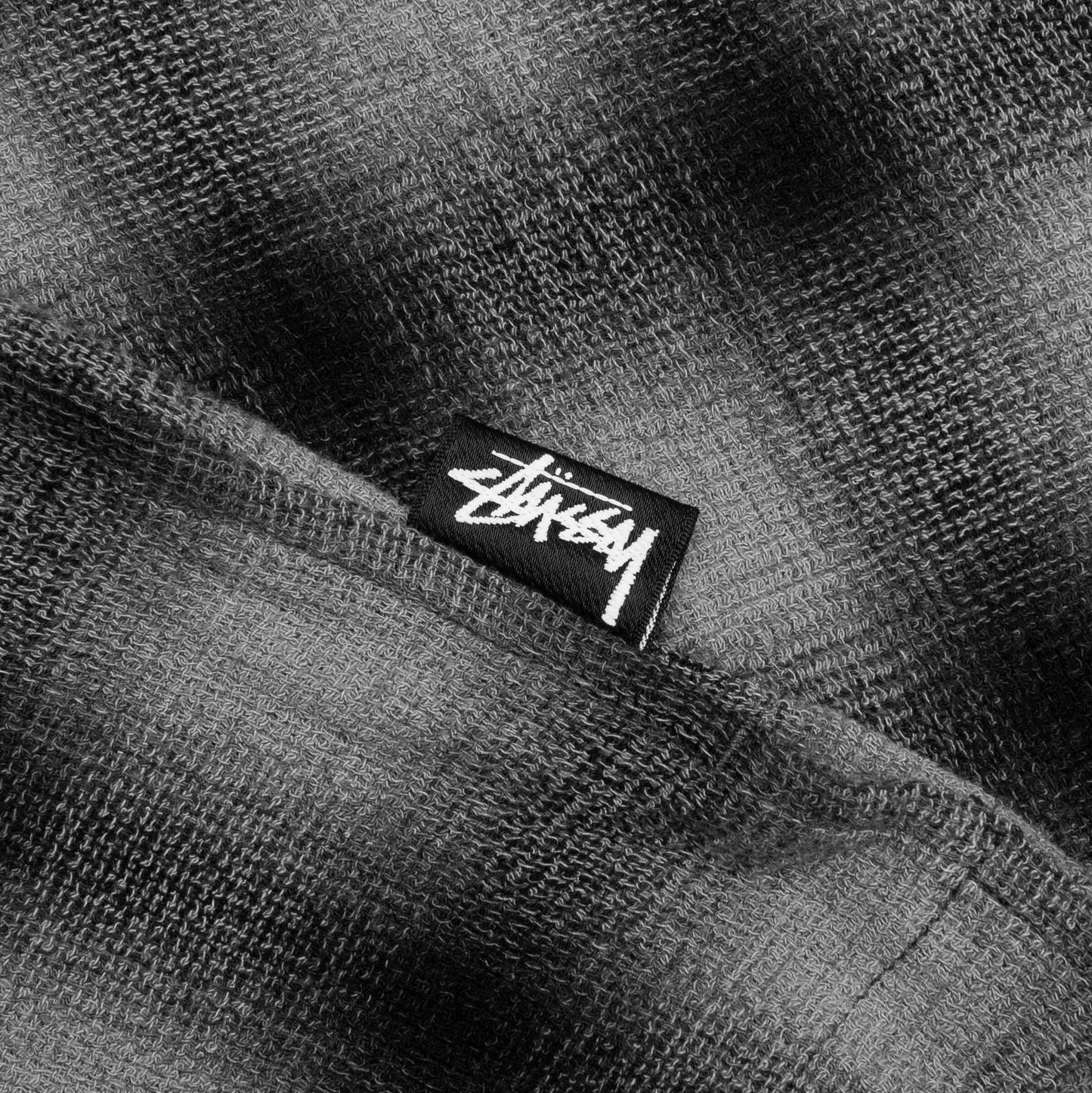Zip Shirt Twisted Yarn Plaid - Charcoal