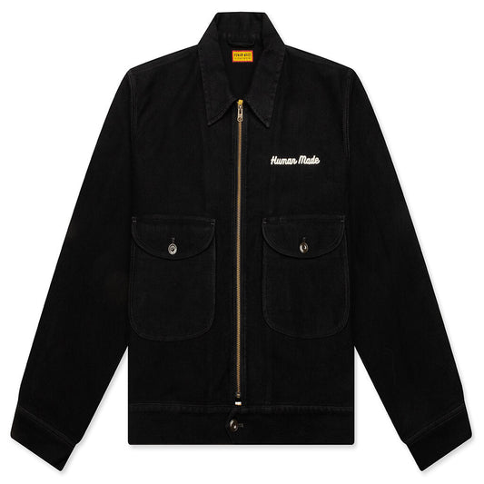 Zip-Up Work Jacket - Black