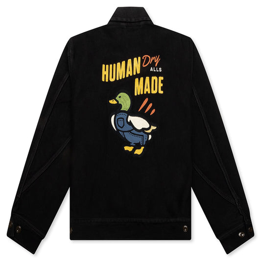 Zip-Up Work Jacket - Black