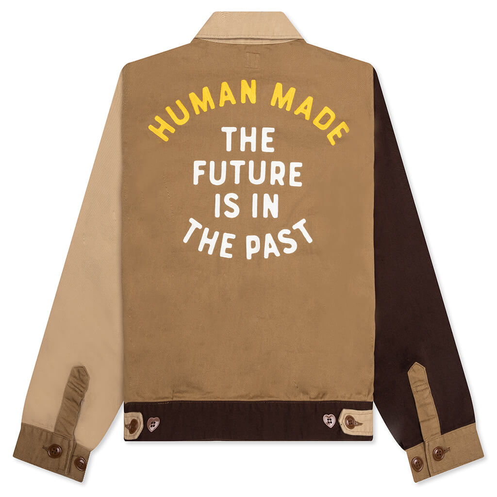 Zip-Up Work Jacket - Brown