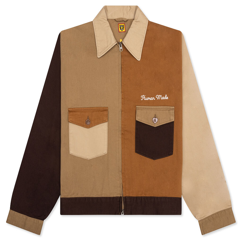 Zip-Up Work Jacket - Brown