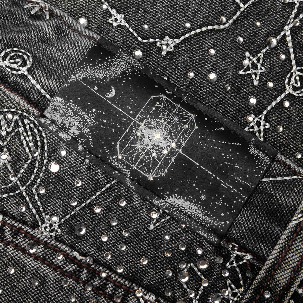 20K Zodiac Diamond Denim Pants - Black
