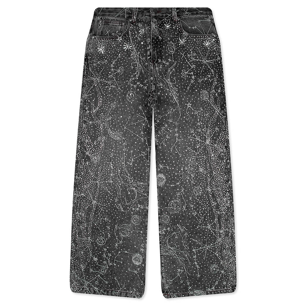 20K Zodiac Diamond Denim Pants - Black