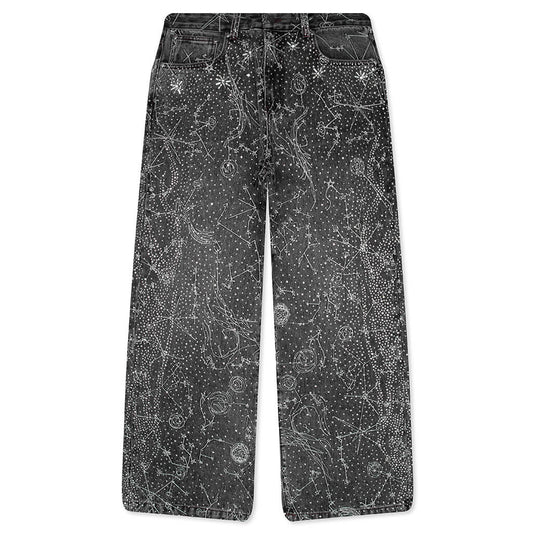 20K Zodiac Diamond Denim Pants - Black