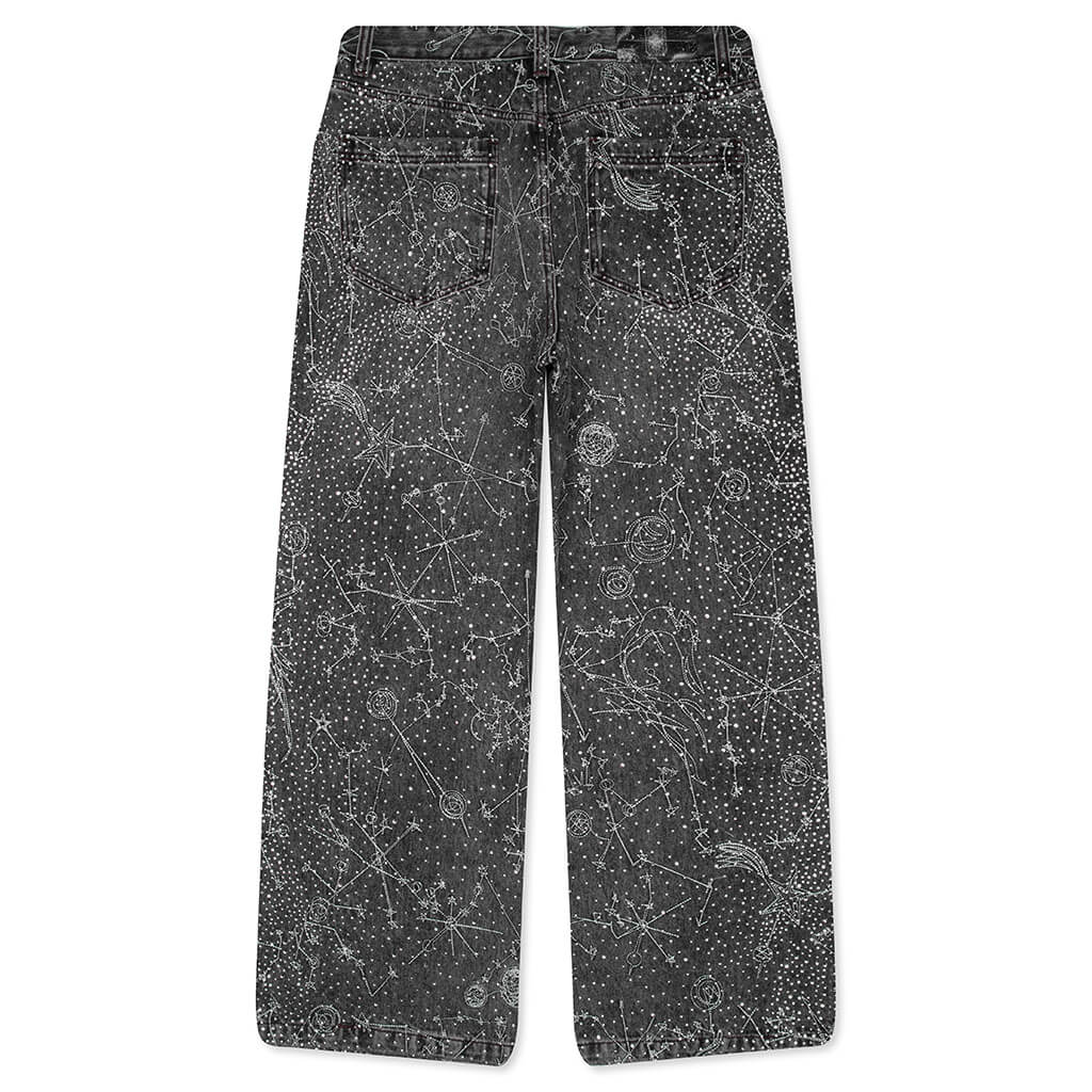 20K Zodiac Diamond Denim Pants - Black