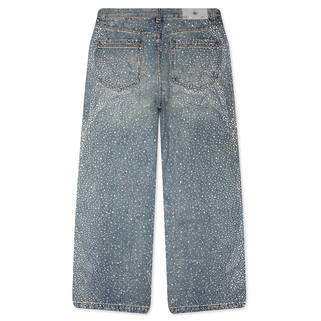 20K Zodiac Diamond Denim Pants - Blue