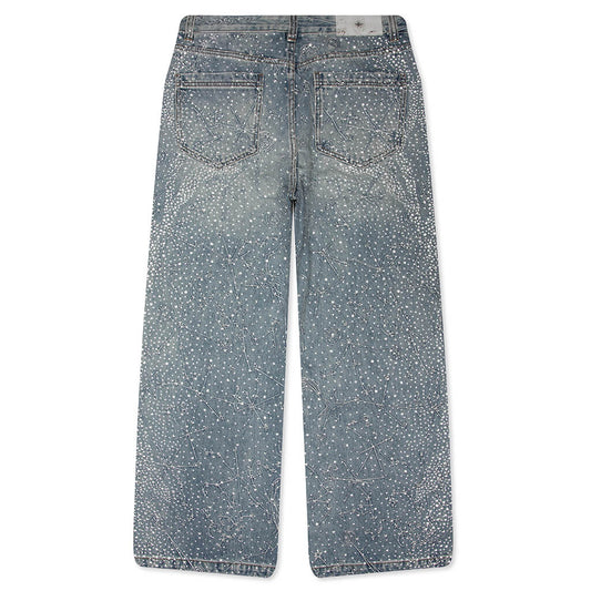 20K Zodiac Diamond Denim Pants - Blue